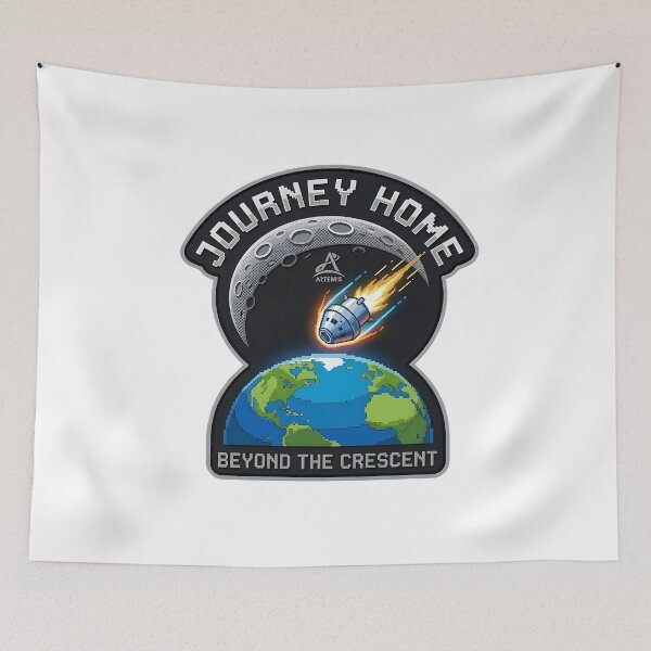 Item preview, Journey Home Beyond the Crescent - NASA Artemis II Space Pixel Art designed and sold by blastercreation.