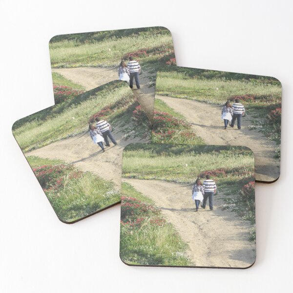 Item preview, Couple Walking Along A Dirt Path Through Flower-Covered Countryside On A Sunny Spring Afternoon designed and sold by Nmallia.