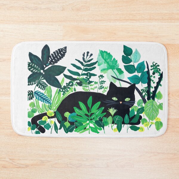 Item preview, Black Cat with house plants designed and sold by xiao xuans.