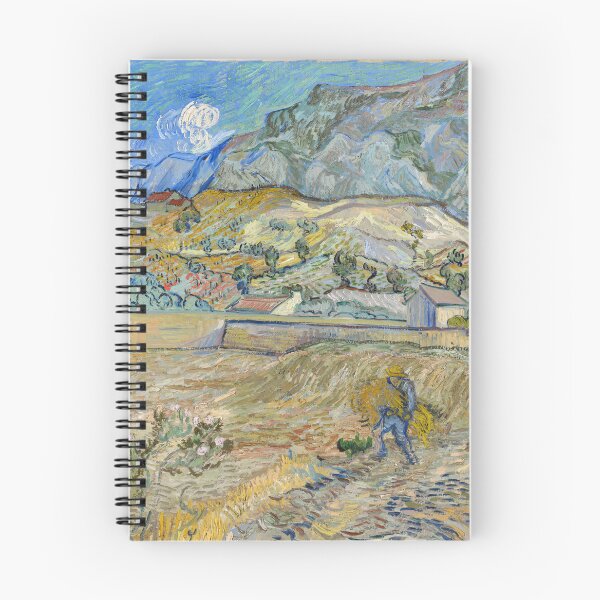 Item preview, Landscape at Saint Rémy Enclosed Field With Peasant by Vincent van Gogh: Fine Art Poster designed and sold by artofuniverse.