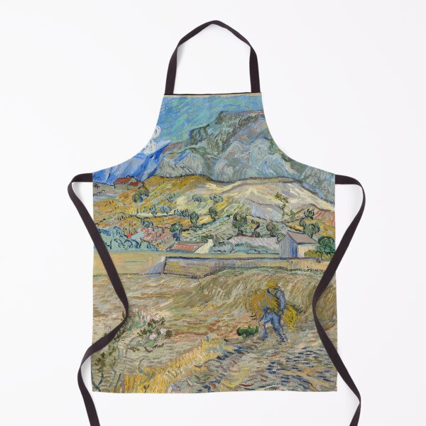 Item preview, Landscape at Saint Rémy Enclosed Field With Peasant by Vincent van Gogh: Fine Art Poster designed and sold by artofuniverse.