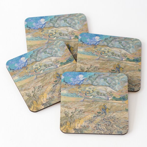 Item preview, Landscape at Saint Remy Enclosed Field With Peasant by Vincent van Gogh: Post Impressionist Print designed and sold by artofuniverse.