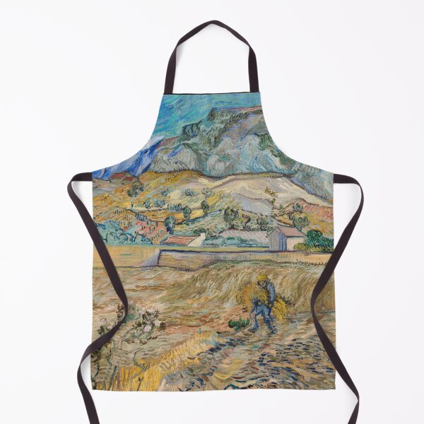 Item preview, Landscape at Saint Remy Enclosed Field With Peasant by Vincent van Gogh: Post Impressionist Print designed and sold by artofuniverse.