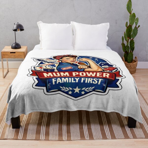 Item preview, Mum Power, Family First retro Rosie the Riveter Inspired Design designed and sold by MuggyandMo.