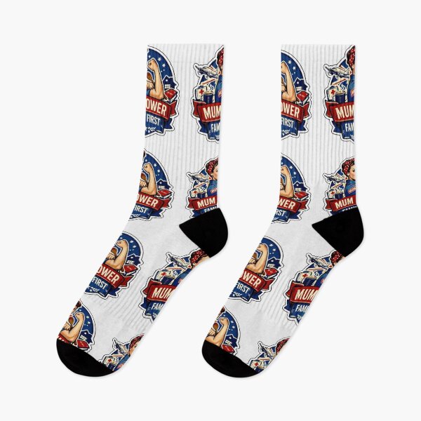 Item preview, Mum Power, Family First retro Rosie the Riveter Inspired Design designed and sold by MuggyandMo.