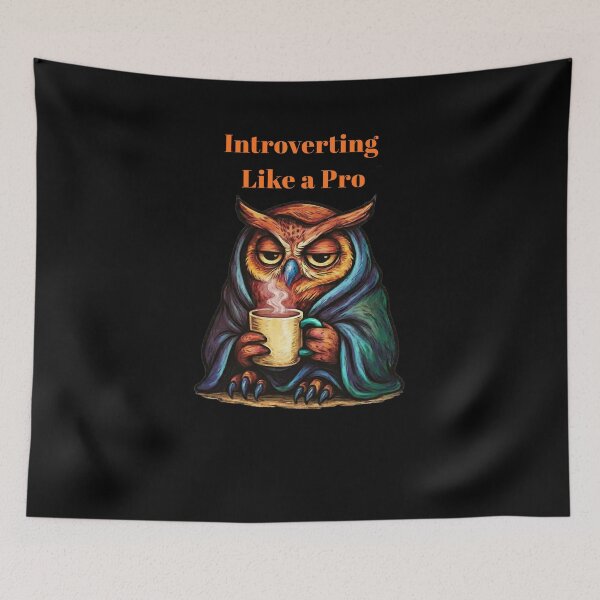 Item preview, Introverting Like a Pro – Cozy Owl with Coffee | Funny Introvert Design designed and sold by Aquarius-club.