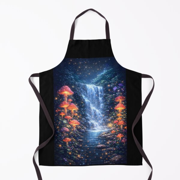 Item preview, Moonlit Fantasy Waterfall Magical Forest Wall Art Print designed and sold by Teenidesign .