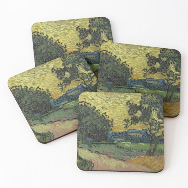 Item preview, Landscape at Twilight by Vincent van Gogh: Post Impressionist Landscape Poster designed and sold by artofuniverse.