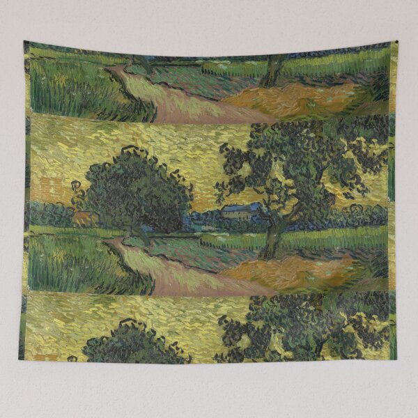 Item preview, Landscape at Twilight by Vincent van Gogh: Post Impressionist Landscape Poster designed and sold by artofuniverse.