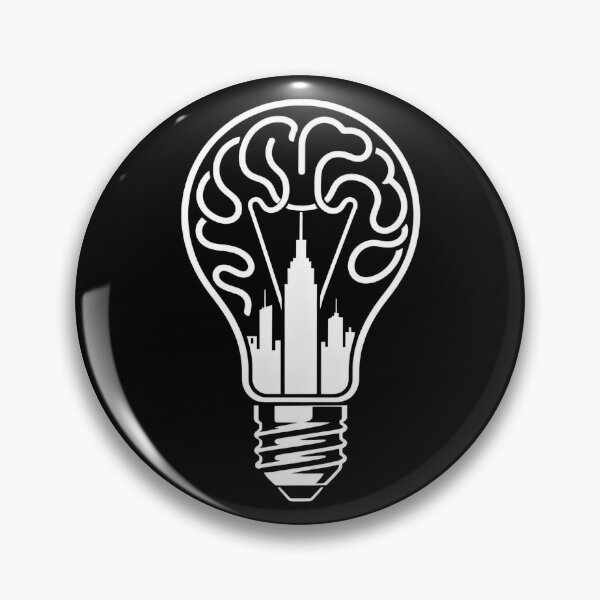 Item preview, Creative Mind City – Brain Lightbulb Minimalist Urban Design designed and sold by PLUSHIWORLDtm.
