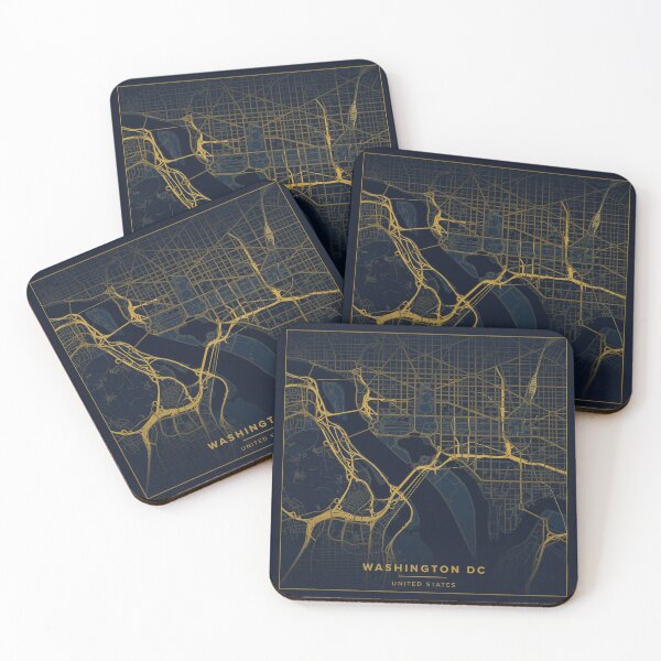 Item preview, Washington DC Gold Map Print | Dark & Gold City Street Map Poster  designed and sold by SantoshArts.