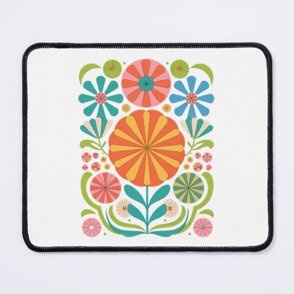 Item preview, Affiche Florale Folk Colorée | Illustration Boho Fleurs designed and sold by LoomisDreams.
