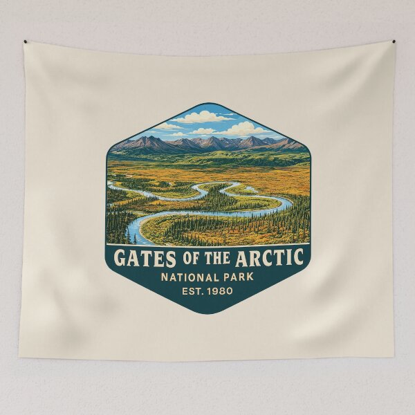 Item preview, Gates of the Arctic National Park Retro Wilderness designed and sold by Gideon Emmerich.
