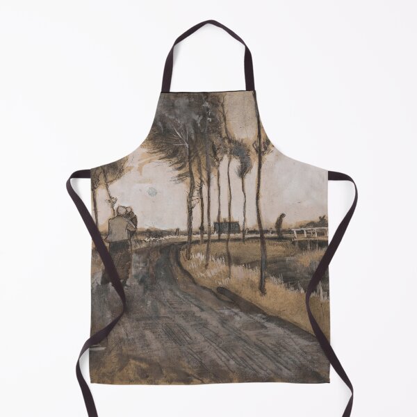 Item preview, Landschap Met Lopende Vrouw by Vincent van Gogh: Rustic Rural Road Poster designed and sold by artofuniverse.