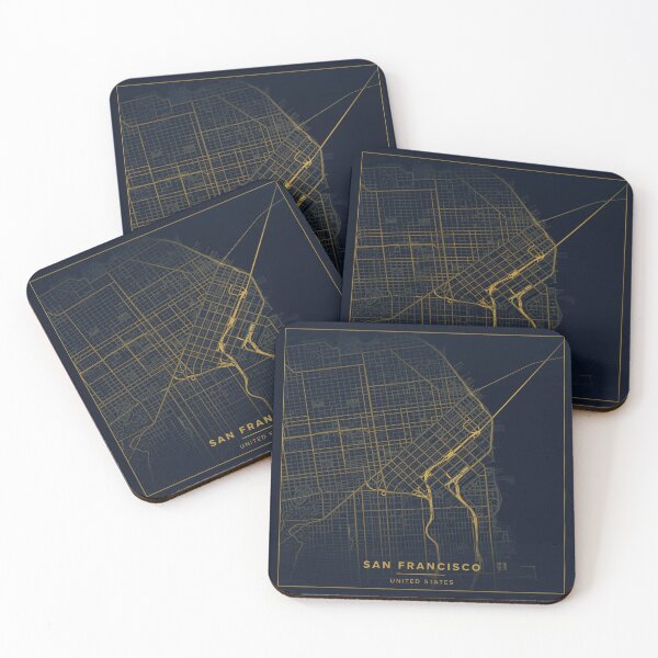 Item preview, San Francisco Gold Map Print | Gold SF Street Map Poster  designed and sold by SantoshArts.