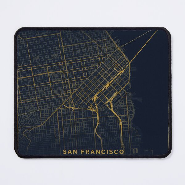 Item preview, San Francisco Gold Map Print | Gold SF Street Map Poster  designed and sold by SantoshArts.