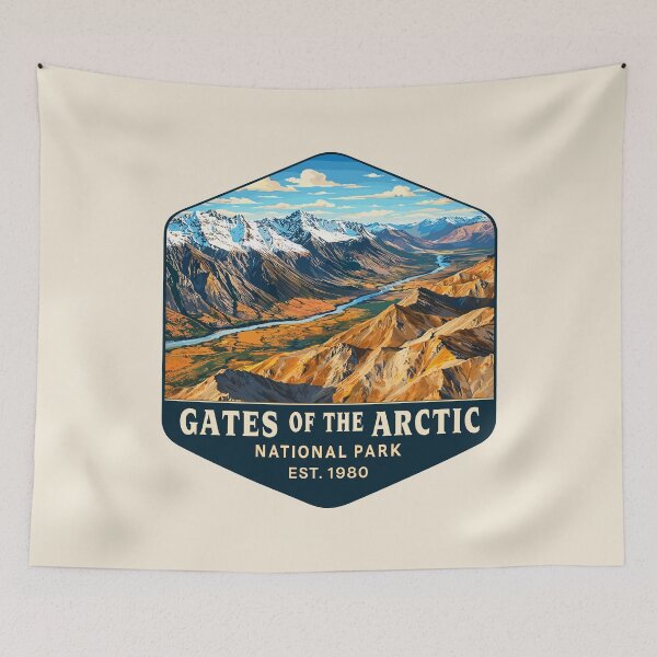 Item preview, Gates of the Arctic National Park Retro Wilderness designed and sold by Gideon Emmerich.