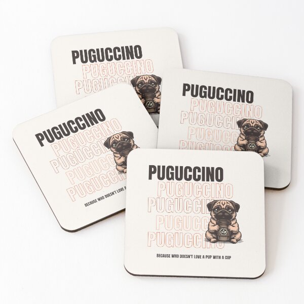 Item preview, Brown Puguccino -  Staggered white  edition designed and sold by Teacuppupdesign.