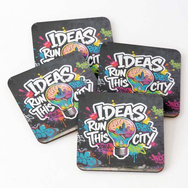 Item preview, Ideas Run This City – Brain Lightbulb Street Art Graffiti Design designed and sold by PLUSHIWORLDtm.