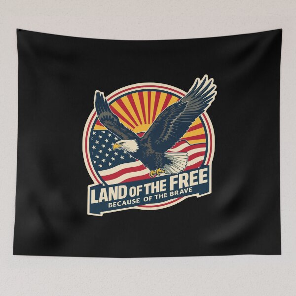 Item preview, Land Of The Free – Because Of The Brave designed and sold by KapiPrint.