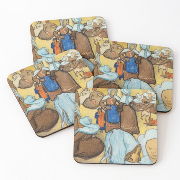 Item preview, Les Bretonnes et le Pardon à Pont Aven by Vincent van Gogh: rustic village scene designed and sold by artofuniverse.