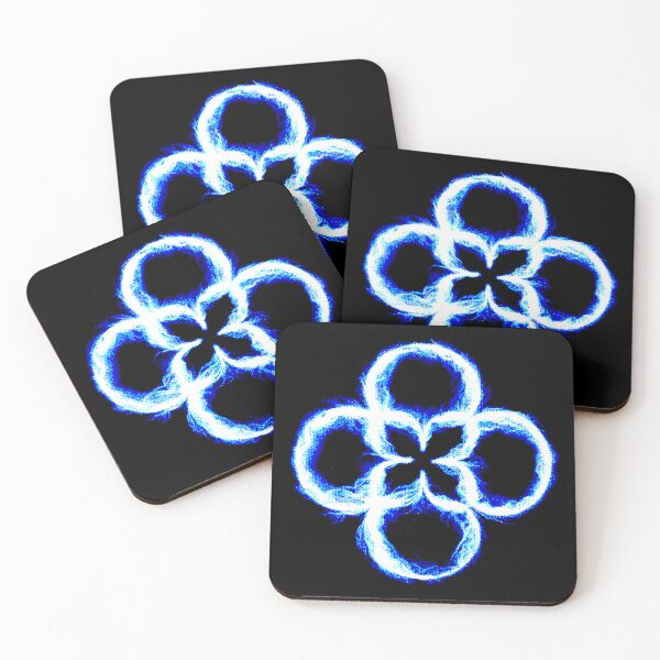 Item preview, Crop circle improvised blue neon pixelated designed and sold by MessageToEarth.