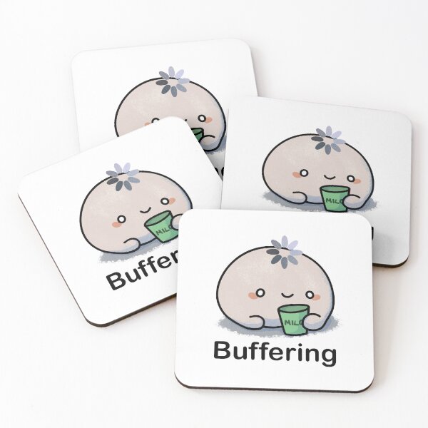 Item preview, Cute Buffering MochI designed and sold by Cute & Funny Hand-Drawn Prints | Happy Doodle Friends Shop.