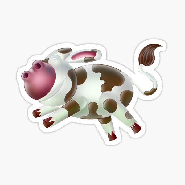 Happy jumping cow Sticker