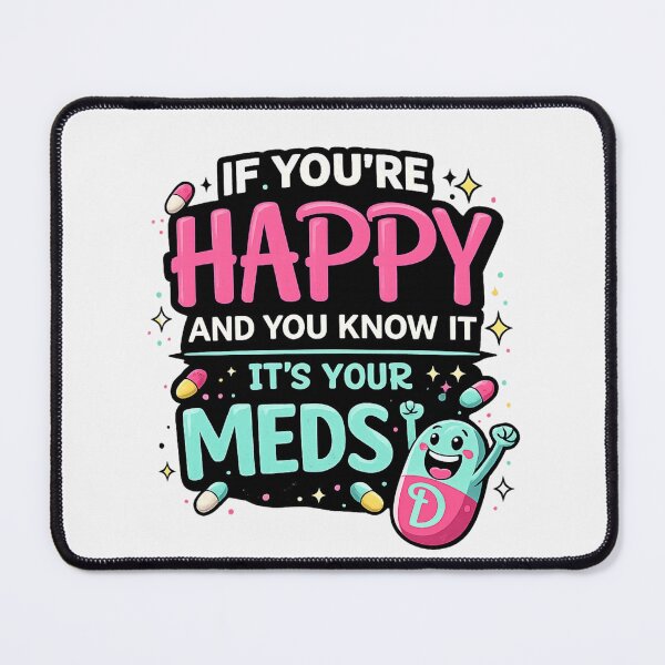 Item preview, Cute Happy Meds Funny Mental Health Shirt Kawaii Pill Cartoon Anxiety Humor designed and sold by VibeOffline Studio.