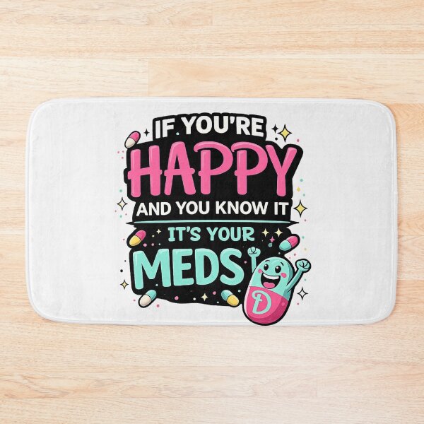 Item preview, Cute Happy Meds Funny Mental Health Shirt Kawaii Pill Cartoon Anxiety Humor designed and sold by VibeOffline Studio.