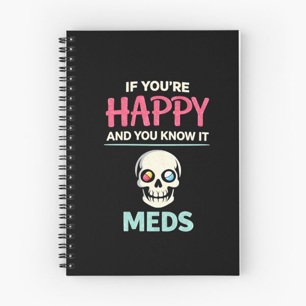 Item preview, Happy Meds Skull Funny Mental Health Shirt Dark Humor Anxiety Meme designed and sold by VibeOffline Studio.