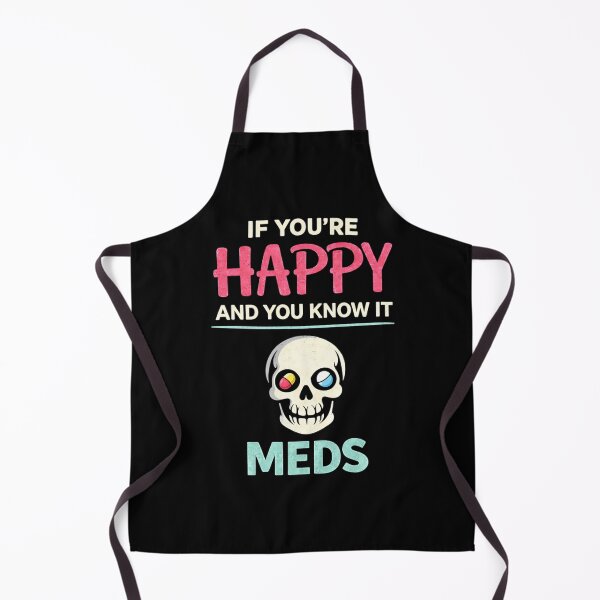 Item preview, Happy Meds Skull Funny Mental Health Shirt Dark Humor Anxiety Meme designed and sold by VibeOffline Studio.