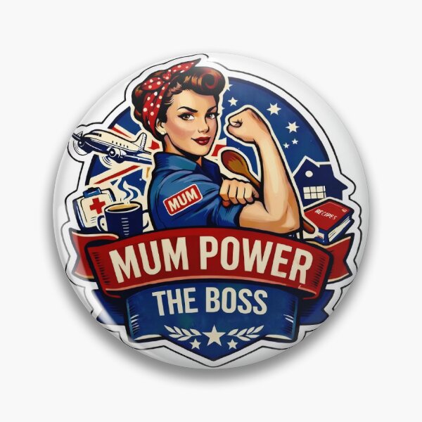 Item preview, Mum Power, The Boss retro Rosie the Riveter Inspired Design designed and sold by MuggyandMo.