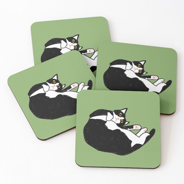 Item preview, Lazy Tuxedo Cat Lying in a Curled Pose designed and sold by Gumigrida.