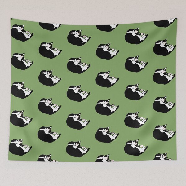 Item preview, Lazy Tuxedo Cat Lying in a Curled Pose designed and sold by Gumigrida.