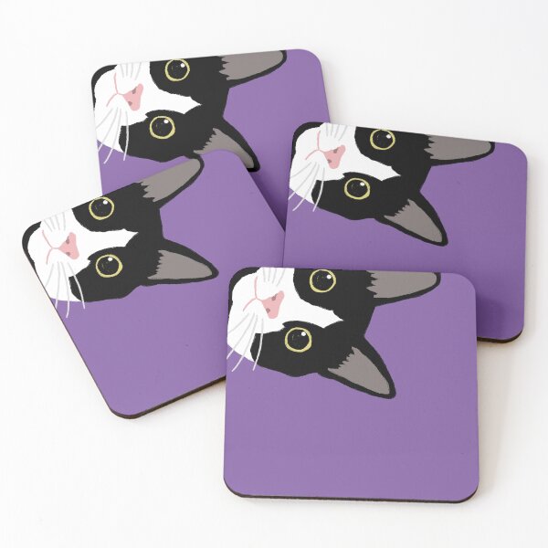 Item preview, Peekaboo Tuxedo Cat with Wide Eyes designed and sold by Gumigrida.