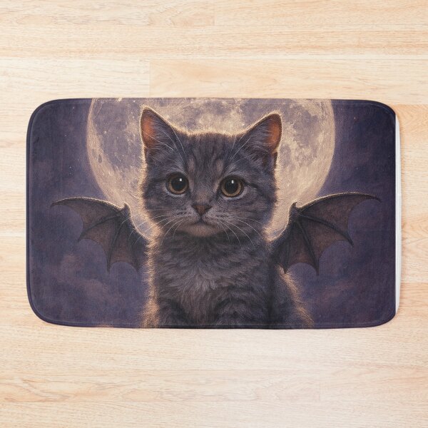 Item preview, Moonlit Bat-Winged Cat on Cloud Fantasy Portrait designed and sold by Naynners Designs.