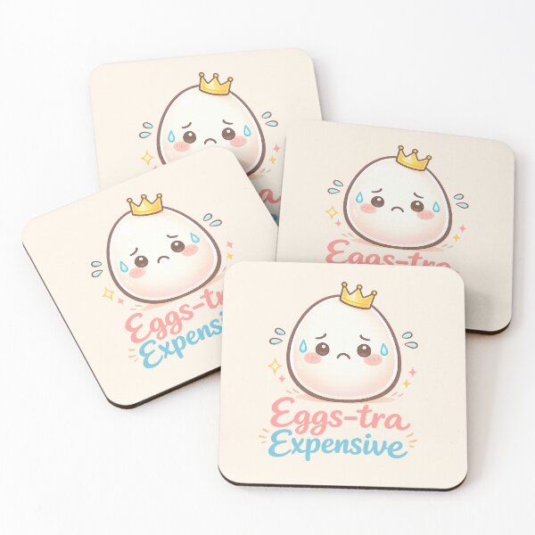 Item preview, Cute Stressed Egg With Crown | Eggs-tra Expensive Kawaii Pun Sticker designed and sold by PopCulturePixel.
