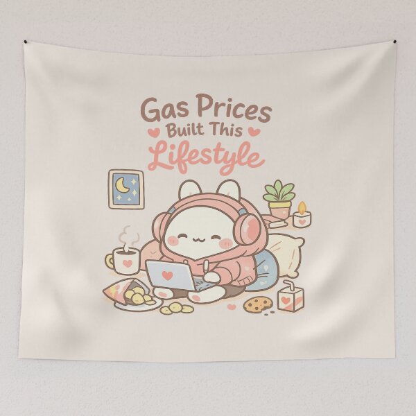 Item preview, Cozy Homebody Vibes Cute Character - Gas Prices Built This Lifestyle | Work From Home Aesthetic designed and sold by PopCulturePixel.
