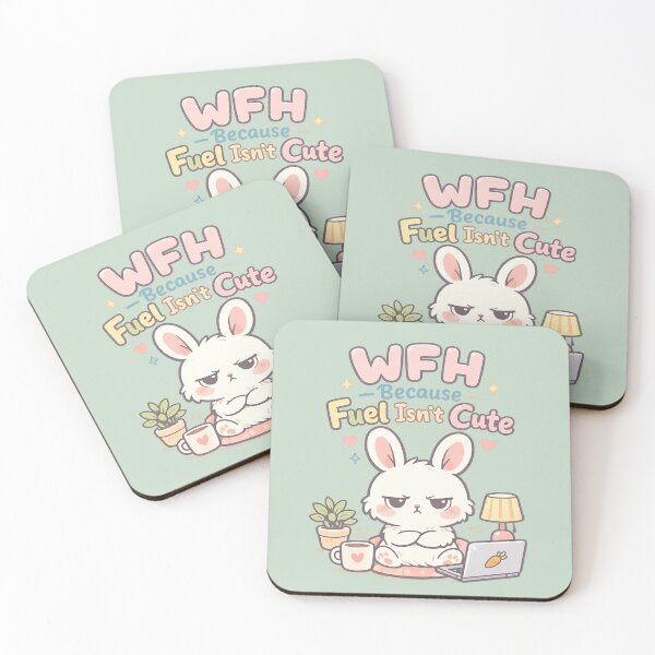 Item preview, Cute Bunny WFH Sticker - Cozy Work From Home Humor, Fuel Prices Meme | Pastel Aesthetic Animal Art designed and sold by PopCulturePixel.