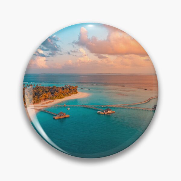Item preview, Maldives Aerial Beach Sunset Luxury Island Ocean View Wall Art designed and sold by icemanphotos.