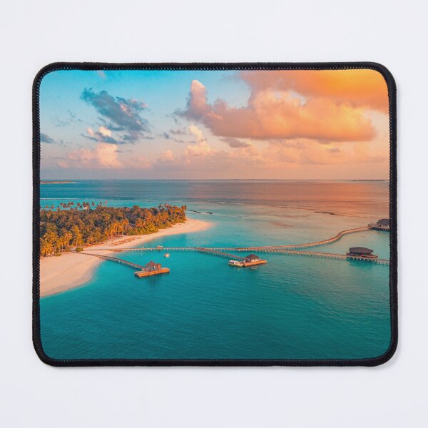 Item preview, Maldives Aerial Beach Sunset Luxury Island Ocean View Wall Art designed and sold by icemanphotos.