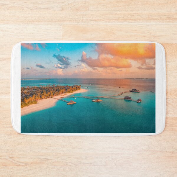 Item preview, Maldives Aerial Beach Sunset Luxury Island Ocean View Wall Art designed and sold by icemanphotos.