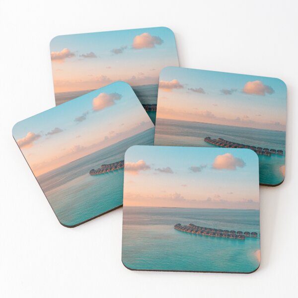 Item preview, Maldives Aerial Beach Sunset Luxury Island Ocean View Wall Art designed and sold by icemanphotos.