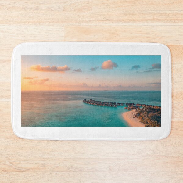 Item preview, Maldives Aerial Beach Sunset Luxury Island Ocean View Wall Art designed and sold by icemanphotos.