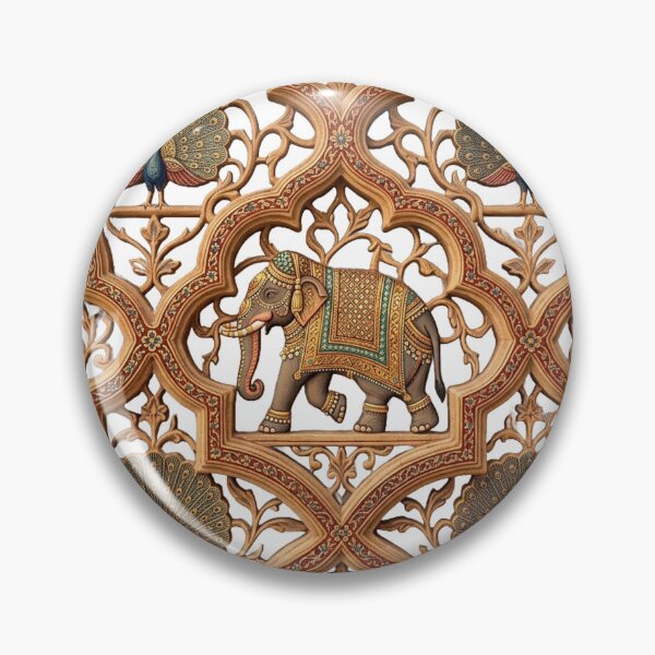 Item preview, Rajput Royal Elephant Peacock Carved Jali Art designed and sold by RajRang.
