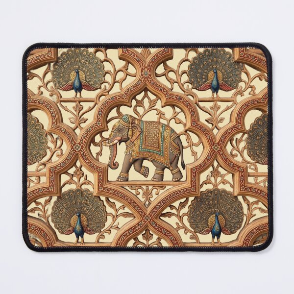 Item preview, Rajput Royal Elephant Peacock Carved Jali Art designed and sold by RajRang.