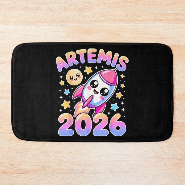 Item preview, Cute Kawaii Artemis 2026 Rocket Ship Moon and Stars Space Art designed and sold by Taniyah Gomes.
