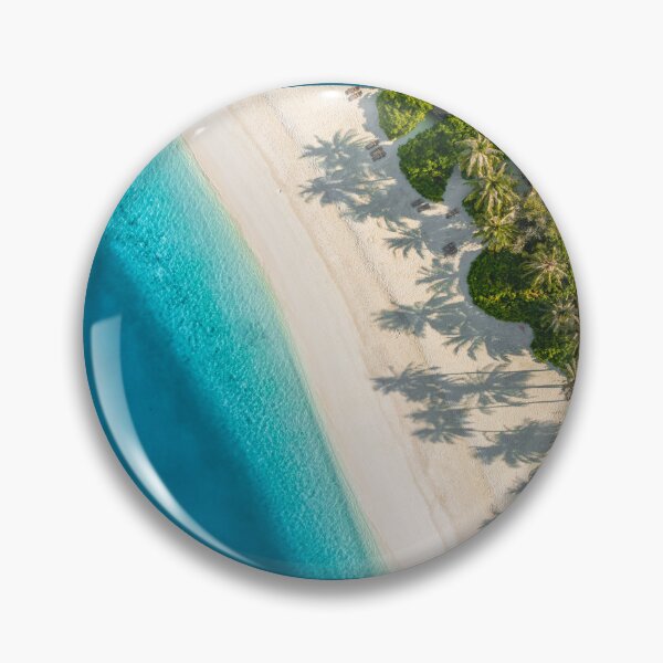 Item preview, Aerial Tropical Beach Turquoise Ocean Palm Trees Summer Coastal Wall Art designed and sold by icemanphotos.