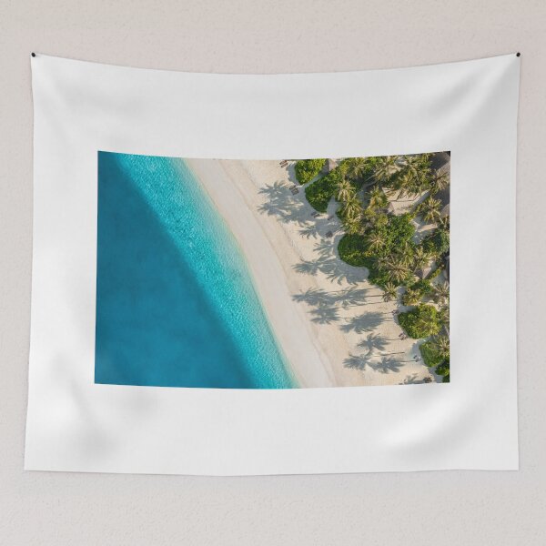 Item preview, Aerial Tropical Beach Turquoise Ocean Palm Trees Summer Coastal Wall Art designed and sold by icemanphotos.